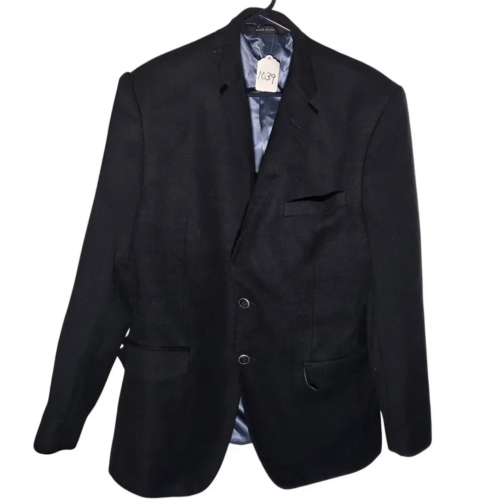 Sophisticated Black Saks Fifth Ave Loro Piana Men's Suit Jacket